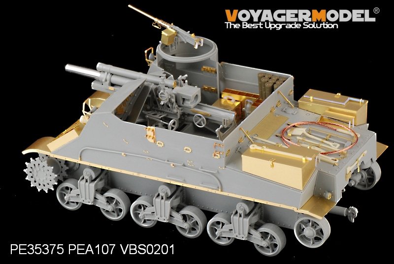 Maquette Voyager PE35375 Fusil américain M7 Priest de la Seconde Guerre mondiale (production intermédiaire) avec étui à munitions et ensemble téléphonique pour DRAGON 6637 au 1/35 – immagine 7
