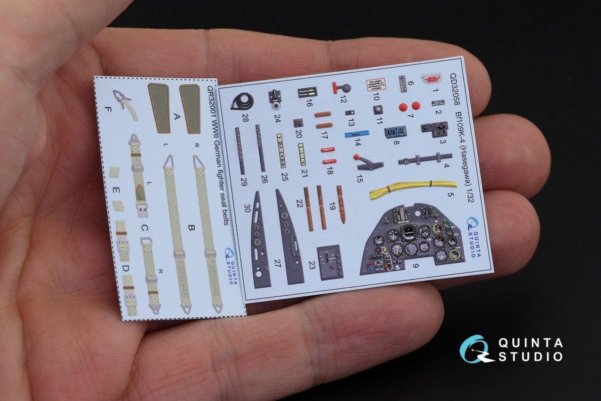 Intérieur imprimé en 3D et coloré sur papier décalcomanie Quinta Studio QD32058 Bf 109K-4 (pour maquette Hasegawa) 1/32 – immagine 3