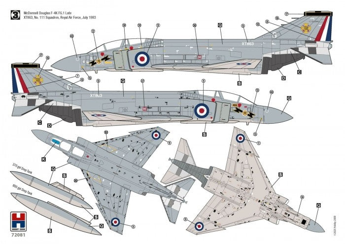 Hobby 2000 72081 F-4K Phantom FG.1 Late Vol.1 (Fujimi + Cartograf + Masques) 1/72 – immagine 3