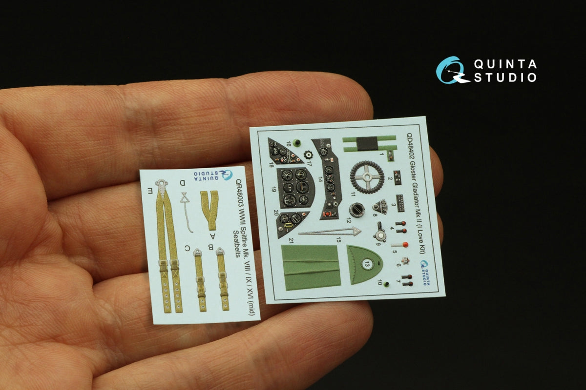 Intérieur imprimé en 3D et coloré sur papier décalcomanie Quinta Studio QD48402 Gloster Gladiator MKII (I Love Kit) 1/48 – Bild 5
