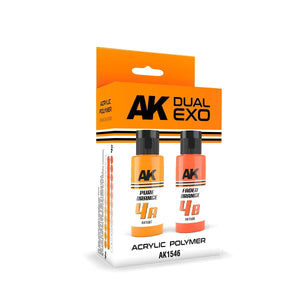 AK Interactive AK1546 DUAL EXO SET 4 – 4A ORANGE PUR &amp;amp; 4B ORANGE DÉCOLORÉ