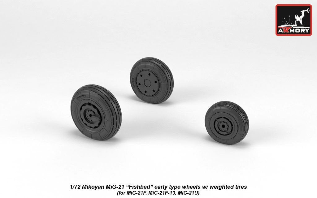 Armory Models AW72048 Roues Fishbed pour Mikoyan MiG-21 avec pneus lestés, échelle 1/72 (début de la production) – image 2