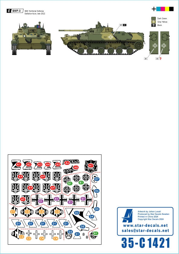 Star Decals 35-C1421 Guerre en Ukraine 22 BMP-1 et BMP-3 ukrainiens en 2022-24 1/35 – image 2