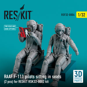 RESKIT RSF32-0004 PILOTES DE F-111 DE LA RAAF ASSIS DANS LEURS SIÈGES (2 PIÈCES) POUR MAQUETTE RESKIT RSK32-0002 (IMPRIMÉE EN 3D) 1/32 – Bild 2