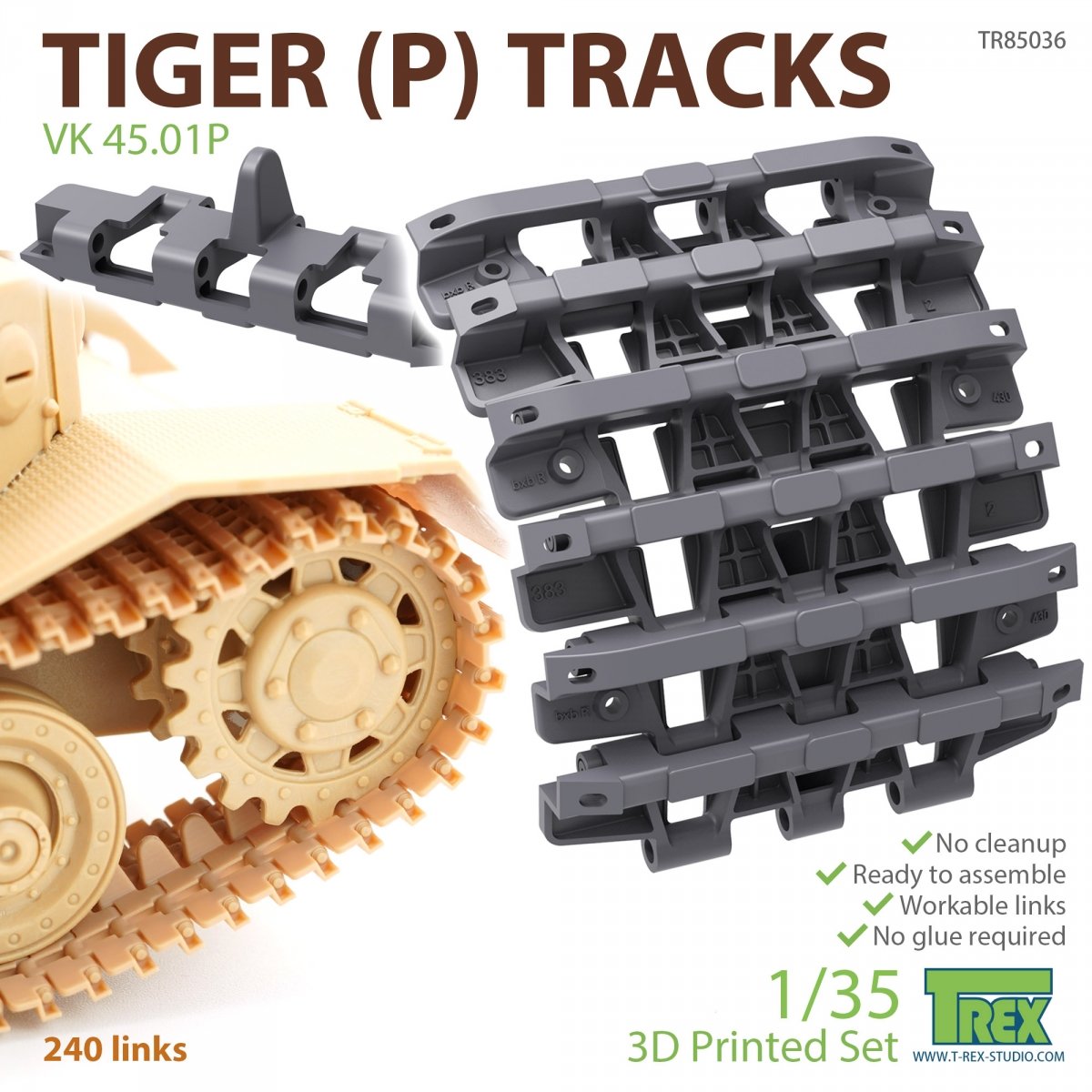 T-Rex Studio TR85036 Tiger(P) Tracks pour VK 45. 01P 1/35