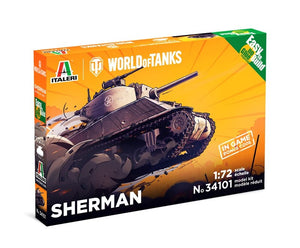 Italeri 34101 World of Tanks - SHERMAN - Maquette facile à monter au 1/72