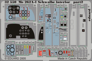 Intérieur Schwalbe Eduard 32550 Me 262A 1/32 TRUMPETER  – immagine 2