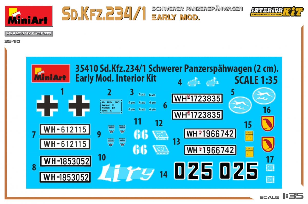 MiniArt 35410 Sd.Kfz.234/1 Schwerer Panzerspahwagen. PREMIER MOD. KIT INTÉRIEUR 1/35 – image 3