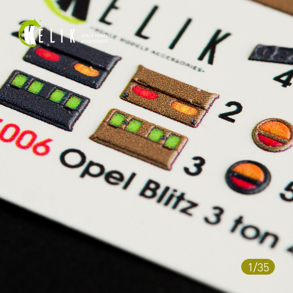 KELIK K35006 OPEL BLITZ 3TON 4X2 DÉCALCOMANIES 3D INTÉRIEURES POUR MAQUETTE TAMIYA 1/35 – imagen 4