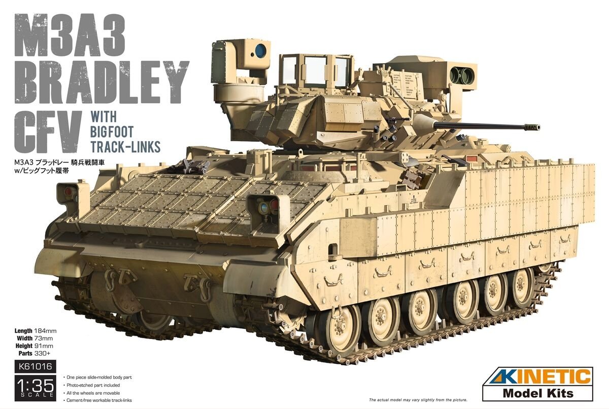 Kinetic K61016 M3A3 Bradley CFV avec chenilles Bigfoot 1/35