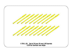 Aber 1/700L-39 Ensemble de 18 canons de 20 mm L/65 C/38 pour navires de guerre allemands 1/700 – image 4