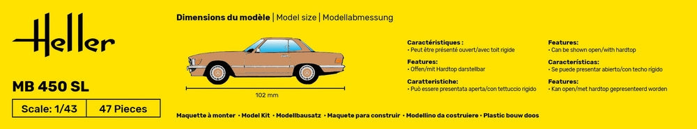 Heller 56171 Kit de démarrage - MB 450 SL 1/43  – image 3