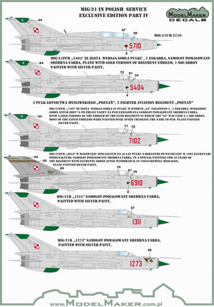 Décalcomanies ModelMaker D48153 MiG-21 en service polonais, édition exclusive partie IV 1/48 – image 4