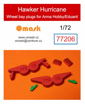 Omask 77206 Bouchons de puits de train d&amp;#39;atterrissage pour Hawker Hurricane (pour Arma Hobby) 1/72