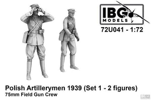 IBG 72U041 Artilleurs polonais - Ensemble d&amp;#39;équipage de canon de campagne de 75 mm 1 (impression 3D - 2 figurines) 1/72