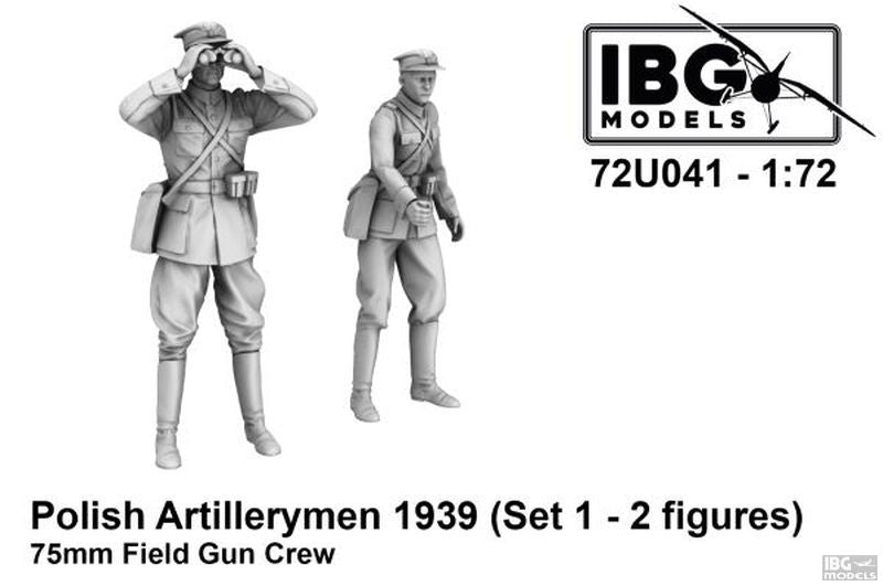 IBG 72U041 Artilleurs polonais - Ensemble d&amp;#39;équipage de canon de campagne de 75 mm 1 (impression 3D - 2 figurines) 1/72