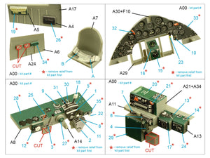 Intérieur coloré imprimé en 3D sur papier décalcomanie pour F4F-3 Wildcat (Trumpeter) de Quinta Studio QD32186, échelle 1/32  – image 2