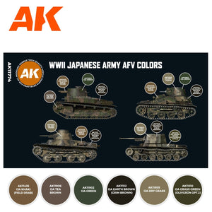AK Interactive AK11774 Couleurs des véhicules blindés de l&amp;#39;armée japonaise de la Seconde Guerre mondiale 6x17 ml – image 2