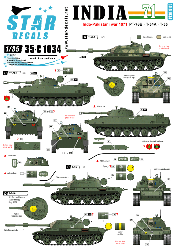 Star Decals 35-C1034 Guerre indo-pakistanaise de 1971 1/35