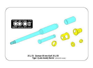 Canon Aber 35L-078n 88mm KwK36/L56 pour char allemand Tiger I, Ausf. E - avec frein de bouche tardif (1/35) – image 7