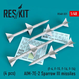 RESKIT RS48-0321 MISSILES AIM-7E-2 SPARROW III (4 PIÈCES) 1/48