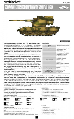 Modelcollect UA72133 Char super lourd allemand E-100 de la Seconde Guerre mondiale avec canon Flak 40 de 128 mm (1/72) – Bild 3