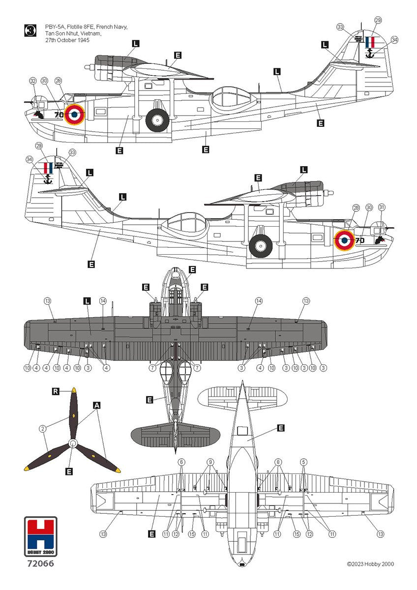 Hobby 2000 72066 Consolidated PBY-5A Catalina PTO (Academy + CARTOGRAF + MASQUES) 1/72 – immagine 6