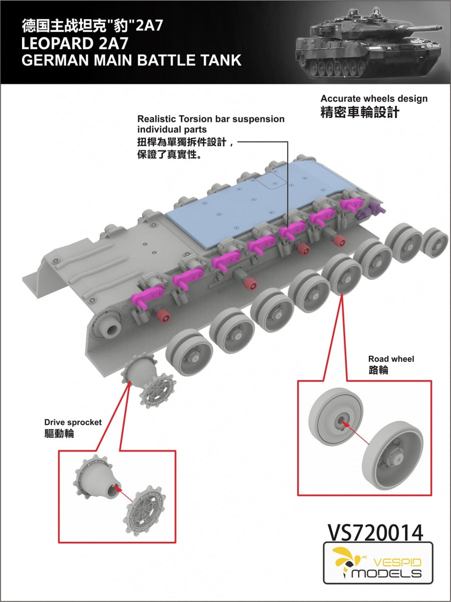 Vespid Models VS720014 Leopard 2A7 German Main Battle Tank 1/72 – zdjęcie 4