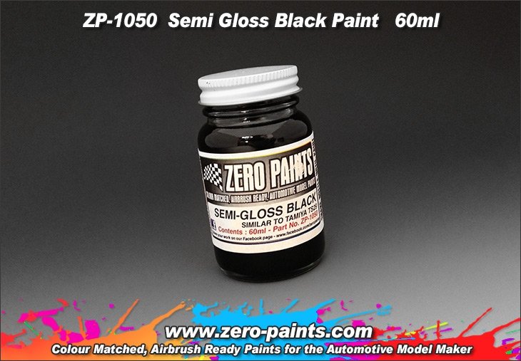 Peinture noire semi-brillante Zero Paints ZP-1050, 60 ml