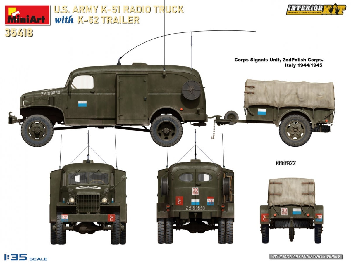MiniArt 35418 Camion radio K-51 de l&amp;#39;armée américaine avec remorque K-52. Kit intérieur 1/35 – image 12
