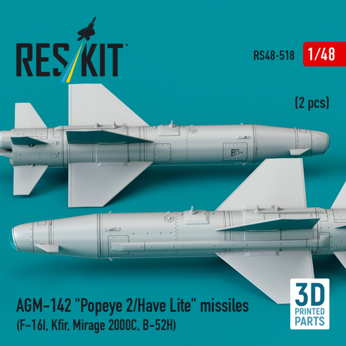 Missiles RESKIT RS48-0518 AGM-142 « Popeye 2/Have Lite » (2 pièces) (Impression 3D) 1/48 – Bild 3