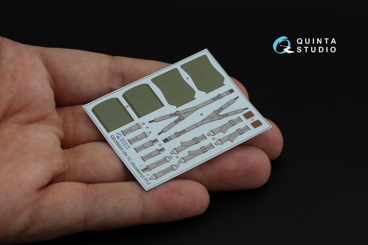 Intérieur imprimé en 3D et coloré sur papier décalcomanie Quinta Studio QD35049 UH-1C (Academy) 1/35 – image 10