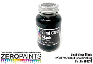 Peinture noire semi-brillante Zero Paints ZP-1336 100 ml