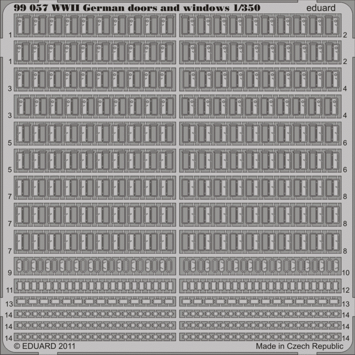 Eduard 99057 Portes et fenêtres allemandes de la Seconde Guerre mondiale 1/350