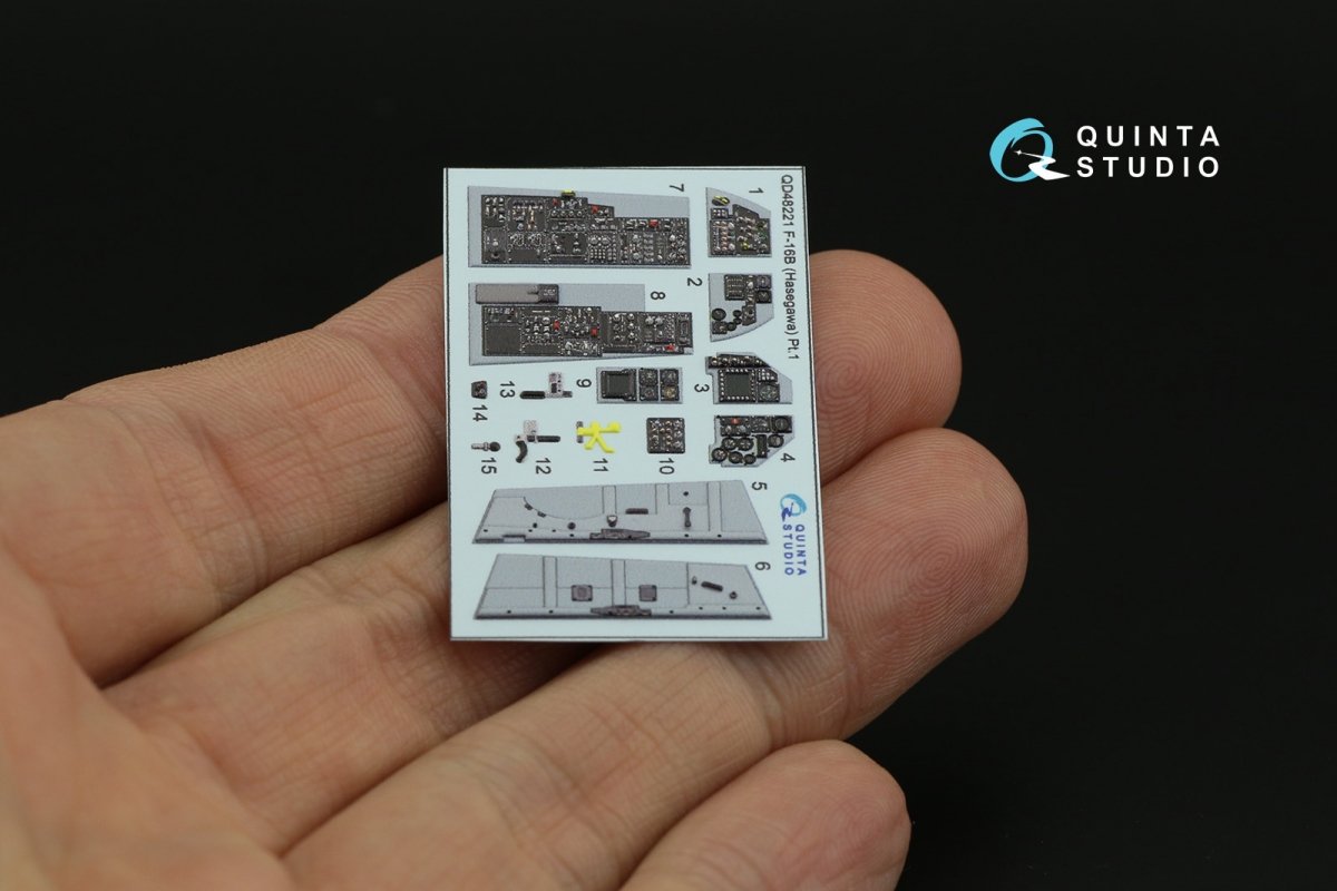 Intérieur imprimé en 3D et coloré sur papier décalcomanie Quinta Studio QD48221 F-16B (Hasegawa) 1/48 – image 8