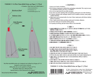 HobbyDecal MT72005V1 Jeu de tubes Pitot F-16 Type 2 1/72 – image 2