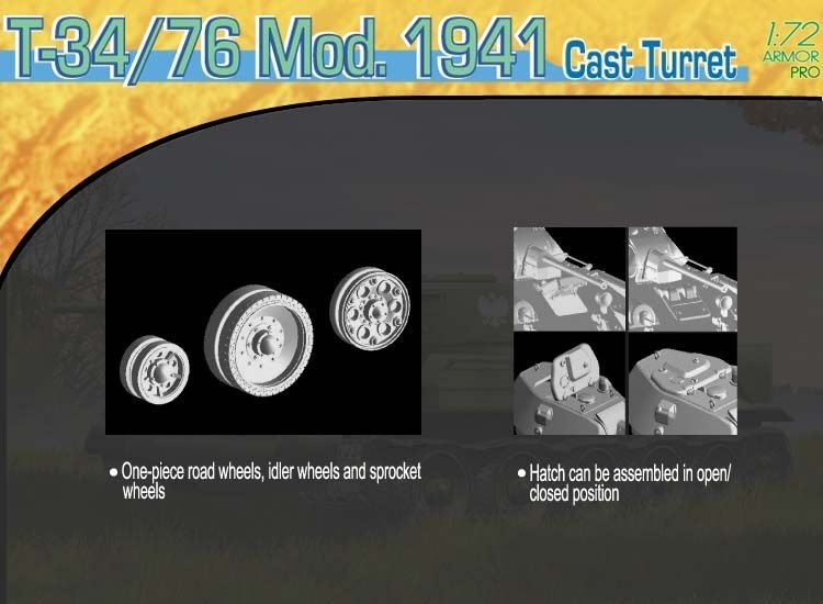 Dragon 7262 T-34/76 Mod.1941 Tourelle moulée (1/72) – image 3