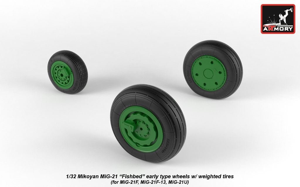 Armory Models AW32009 Roues Fishbed pour Mikoyan MiG-21 avec pneus lestés, échelle 1/32 (début de production) – image 4