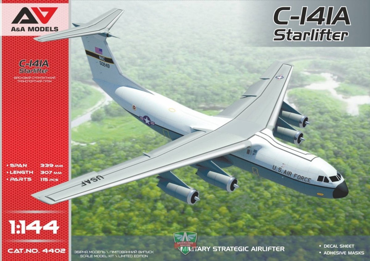 Maquette A&amp;amp;A Models 4402 C-141A Avion de transport stratégique militaire 1/144
