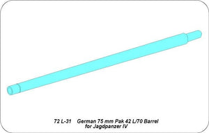 Canon Aber 72L-31 Pak 40L/70 pour Jagdpanzer IV allemand / Canon allemand 75mm Pak 40L/70 pour Jagdpanzer IV 1/72 – imagen 4