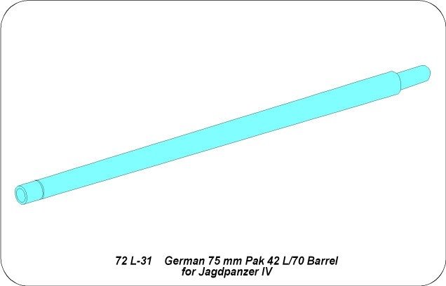 Canon Aber 72L-31 Pak 40L/70 pour Jagdpanzer IV allemand / Canon allemand 75mm Pak 40L/70 pour Jagdpanzer IV 1/72 – imagen 4