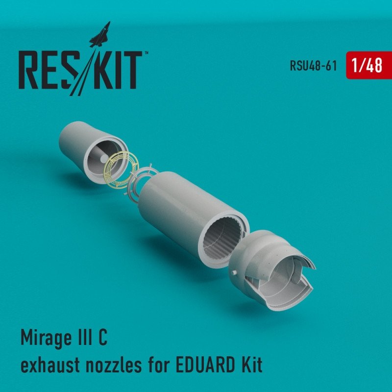 RESKIT RSU48-0061 Buses d'échappement Mirage III C pour maquette Eduard au 1/48