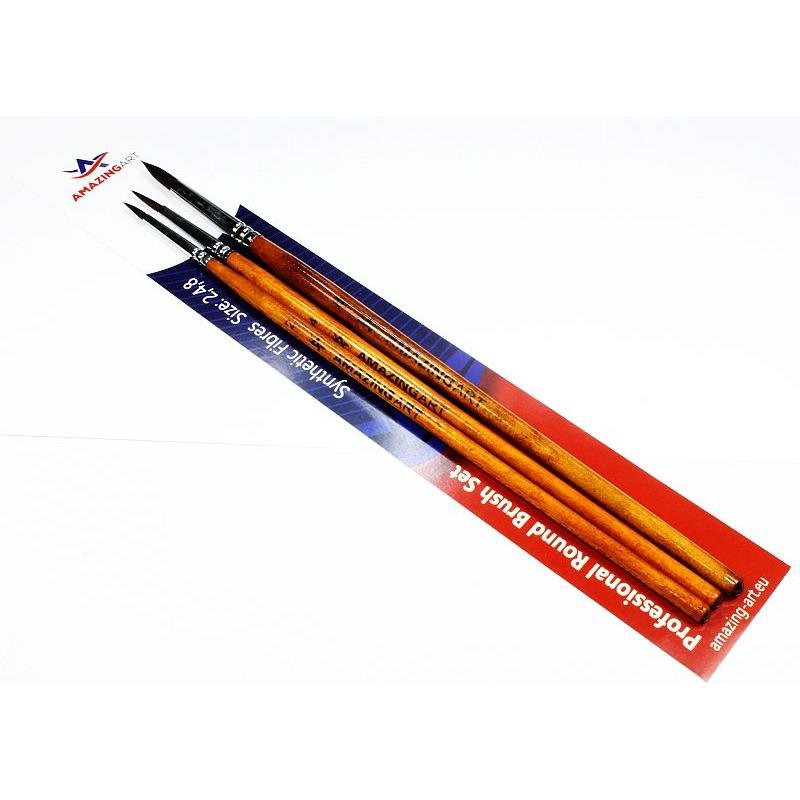 Ensemble de pinceaux ronds Amazing Art 18932 : 2, 4, 8