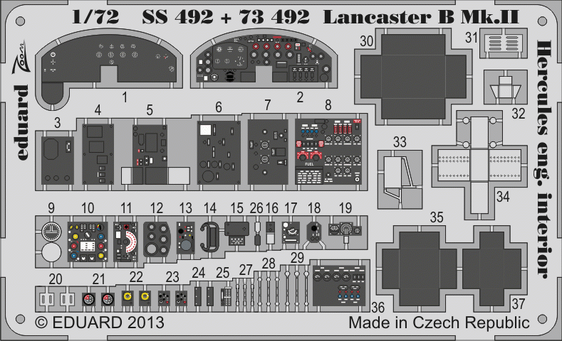 Intérieur du Lancaster B Mk. II Eduard SS492 SA 1/72 AIRFIX
