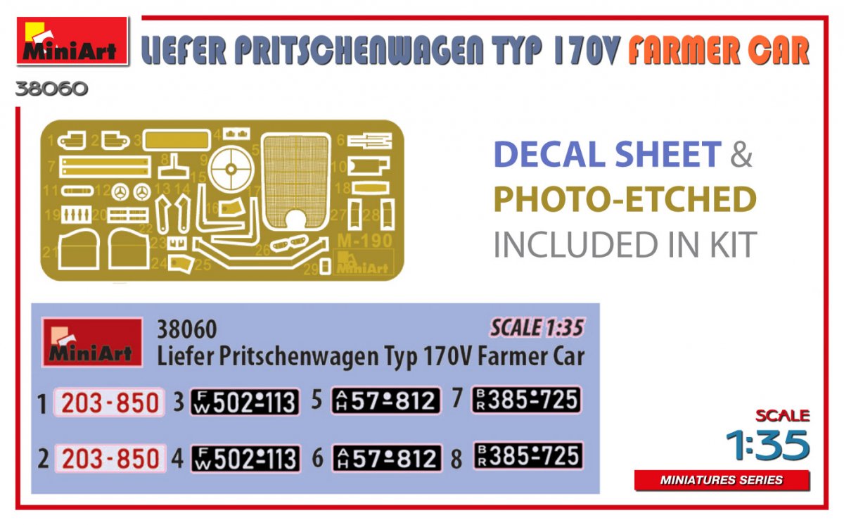 MiniArt 38060 LIEFER PRITSCHENWAGEN TYP 170V FARMER CAR 1/35 – zdjęcie 2