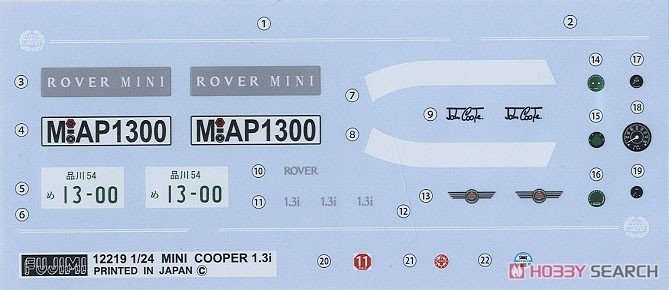Fujimi 126777 RS-3 Ancienne Mini Cooper 1.3i 1/24 – immagine 3