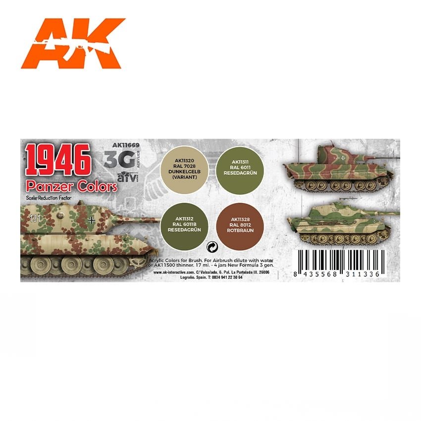 AK Interactive AK11669 3G 1946 PANZER COLORS 4x17 ml – imagen 2