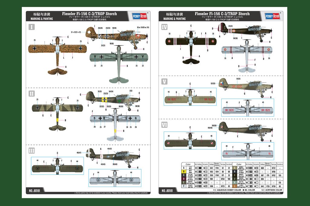 Hobby Boss 80181 Fieseler Fi-156 C-3/TROP Storch 1/35 – immagine 4
