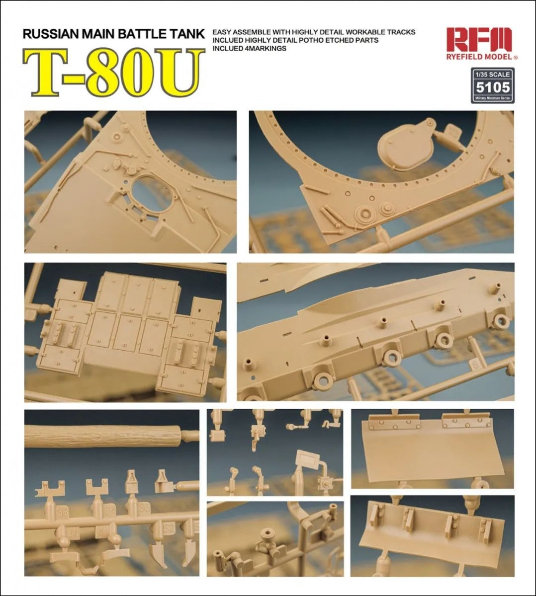 Maquette Rye Field 5105 Char de combat principal russe T-80U 1/35 – image 10