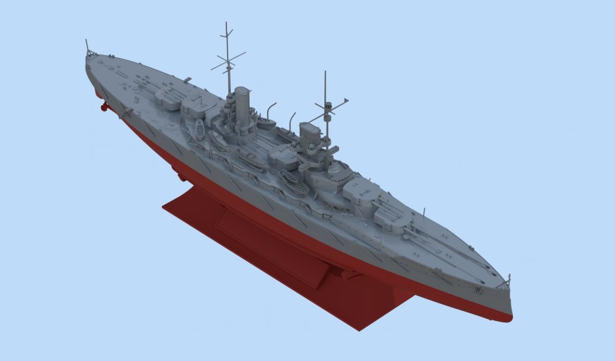 ICM S015 (Coque complète OU ligne de flottaison), Cuirassé allemand de la Première Guerre mondiale Großer Kurfürst 1/700 – immagine 2